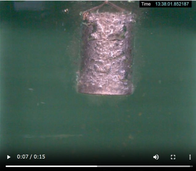 高速度カメラによる鋼の水焼入れの沸騰蒸気膜の観察